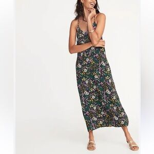 V neck maxi shift dress